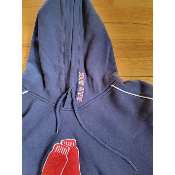 Majestic Boston Red Sox Hoodie Pullover Sweatshirt Blue MLB Embroidered Logo Med - Picture 4 of 13